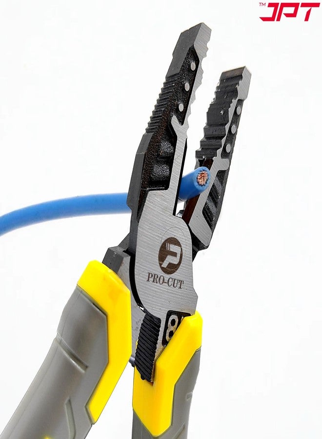 JPT كماشة قطع جانبية شديدة التحمل من JPT Pro cut مقاس 8 بوصات ذات قوة قطع عالية، مناسبة لثني البراغي وتثبيتها وقطع المعادن اللينة مثل النحاس والألومنيوم. - Image 2